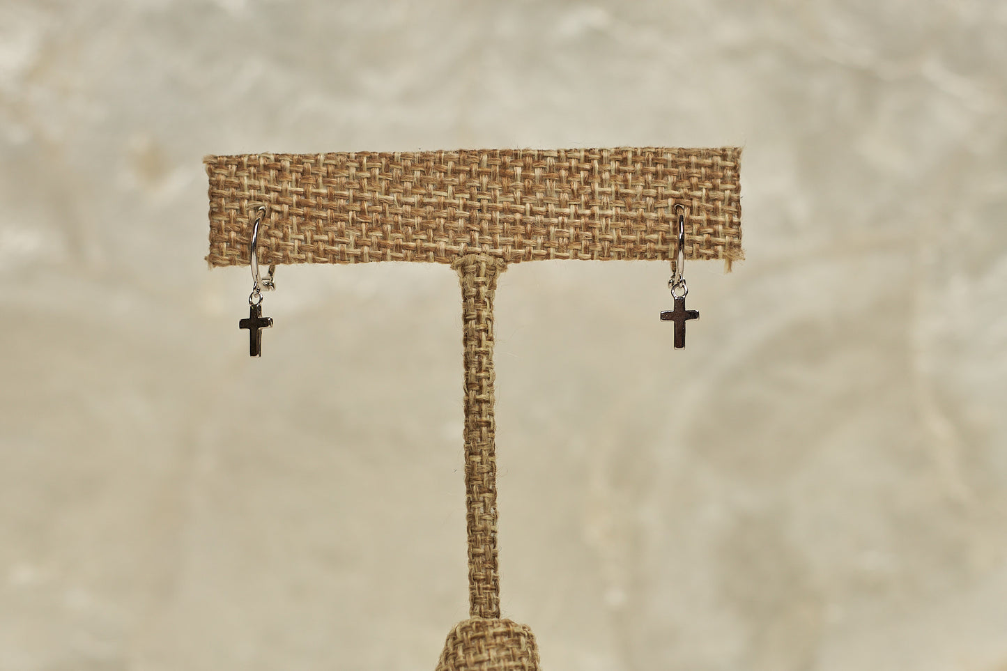 Small Cross Earrings- 925 Silver