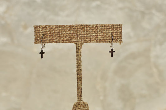Small Cross Earrings- 925 Silver