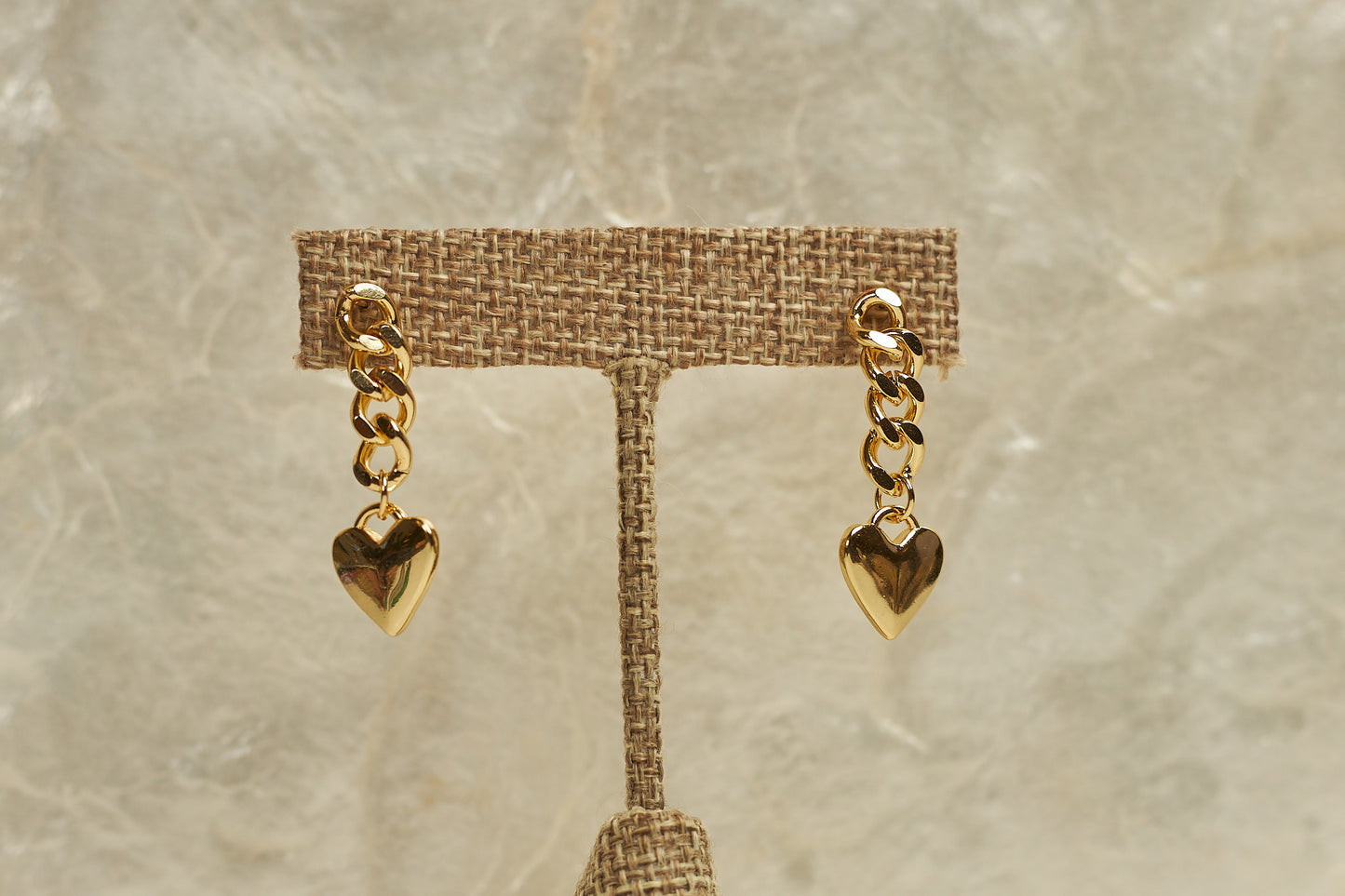 Hanging Hearts Earrings- 18k Gold